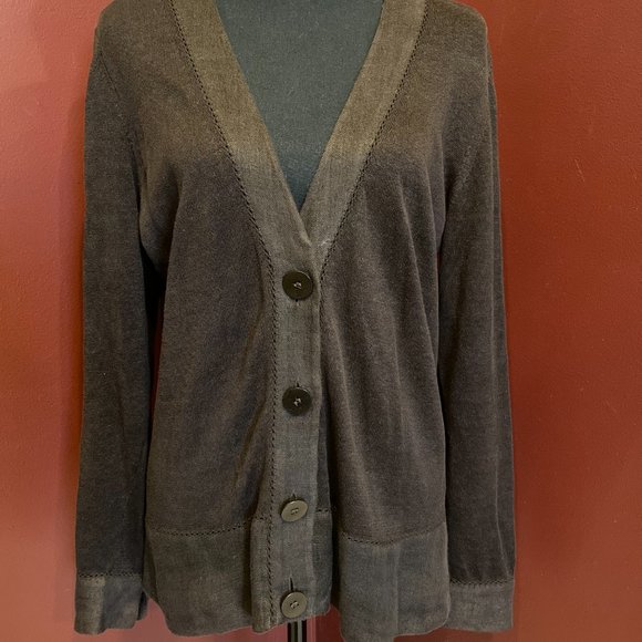 Vintage LAFAYETTE 148 Brown Lightweight Button down Sweater M - Picture 3 of 12